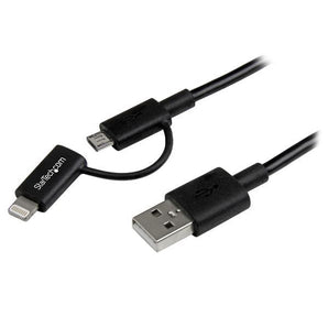 StarTech Apple Lightning or Micro USB to USB cable – 1m (3ft), black (LTUB1MBK) - V&L Canada