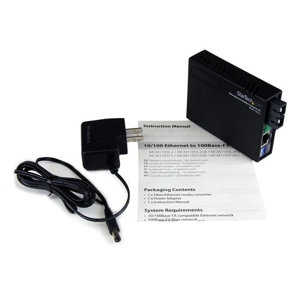 StarTech 10/100 Fiber to Ethernet Media Converter MultiMode Retail (MCM110SC2) - V&L Canada