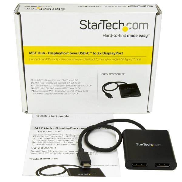 StarTech Accessory  2xPort MST Hub USB-C to DisplayPort Multi-Monitor Splitter Retail (MSTCDP122DP) - V&L Canada