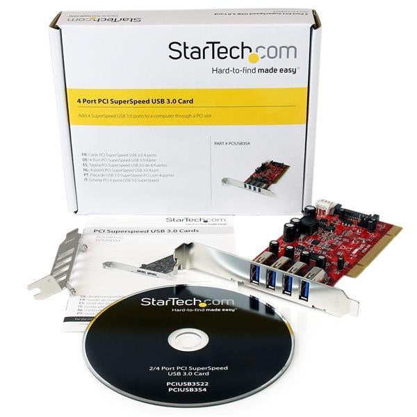 StarTech IO Card  4Port PCI SuperSpeed USB 3.0 Adapter Card with SATA SP4 Retail (PCIUSB3S4) - V&L Canada