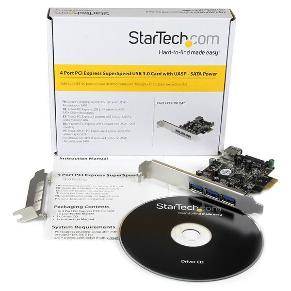 StarTech I/O Cards 4Port PCI Express USB3.0 Card Retail (PEXUSB3S42) - V&L Canada