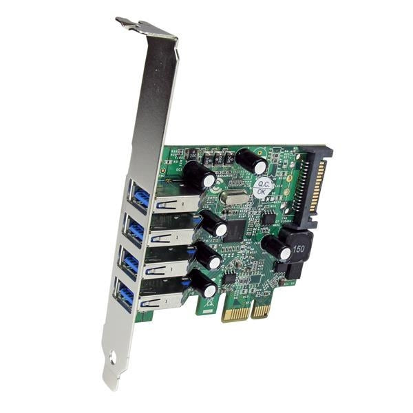 StarTech 4 Port PCI Express PCIe SuperSpeed USB 3.0 Controller Card Adapter with UASP - SATA Power (PEXUSB3S4V) - V&L Canada