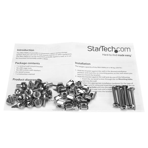 StarTech Vertical Wall-Mount Server Rack - Solid Steel - 6U (RK619WALLV) - V&L Canada