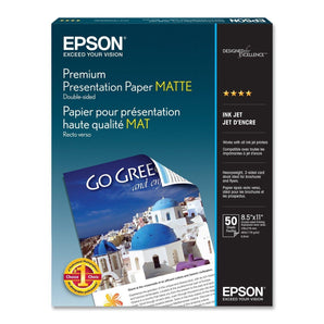 Epson Premium Presentation Paper Matte, Double-sided - Letter - 8.5" x 11" - 50 Sheets photo paper (S041568)