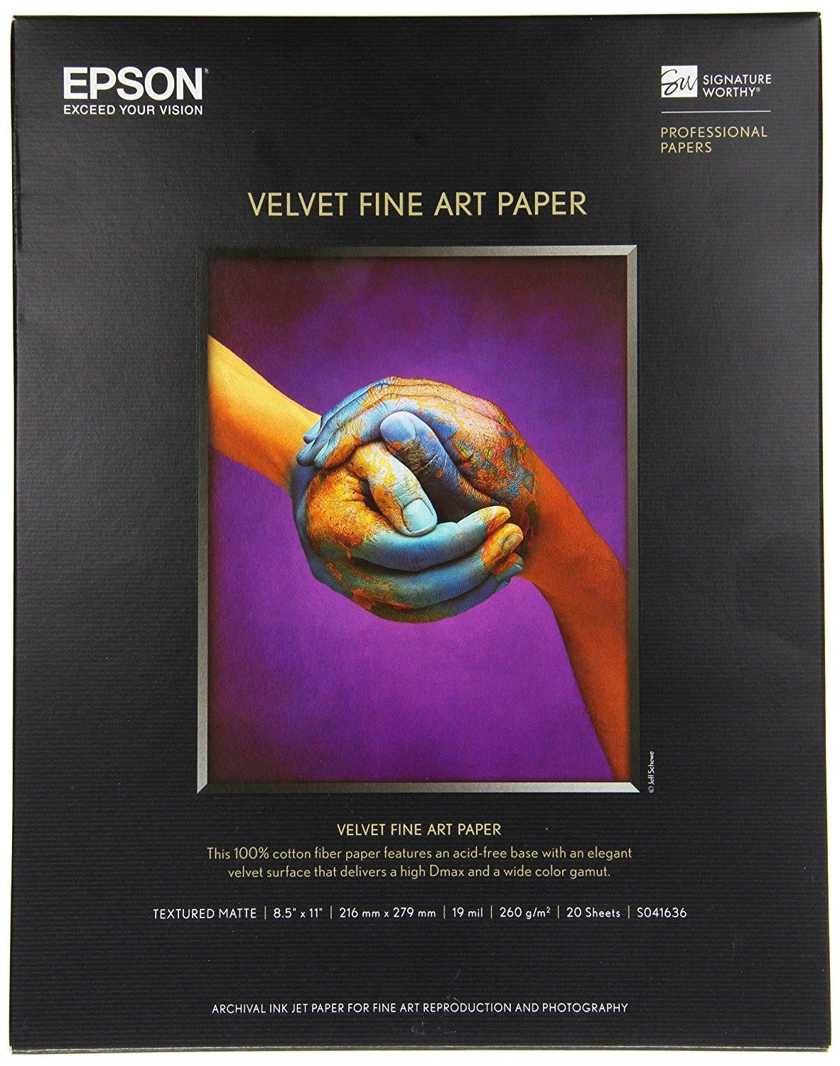 Epson Velvet Fine Art Paper photo paper (S041636) - V&L Canada