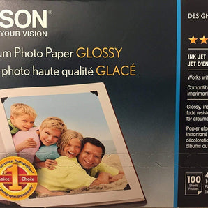 Epson Premium Photo Paper Borderless 4 x 6" 100 Sheets Photo Paper (S041727)