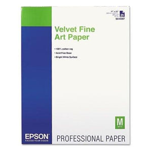 Epson Velvet Fine Art Paper 17" x 22" 25s photo paper (S042097)