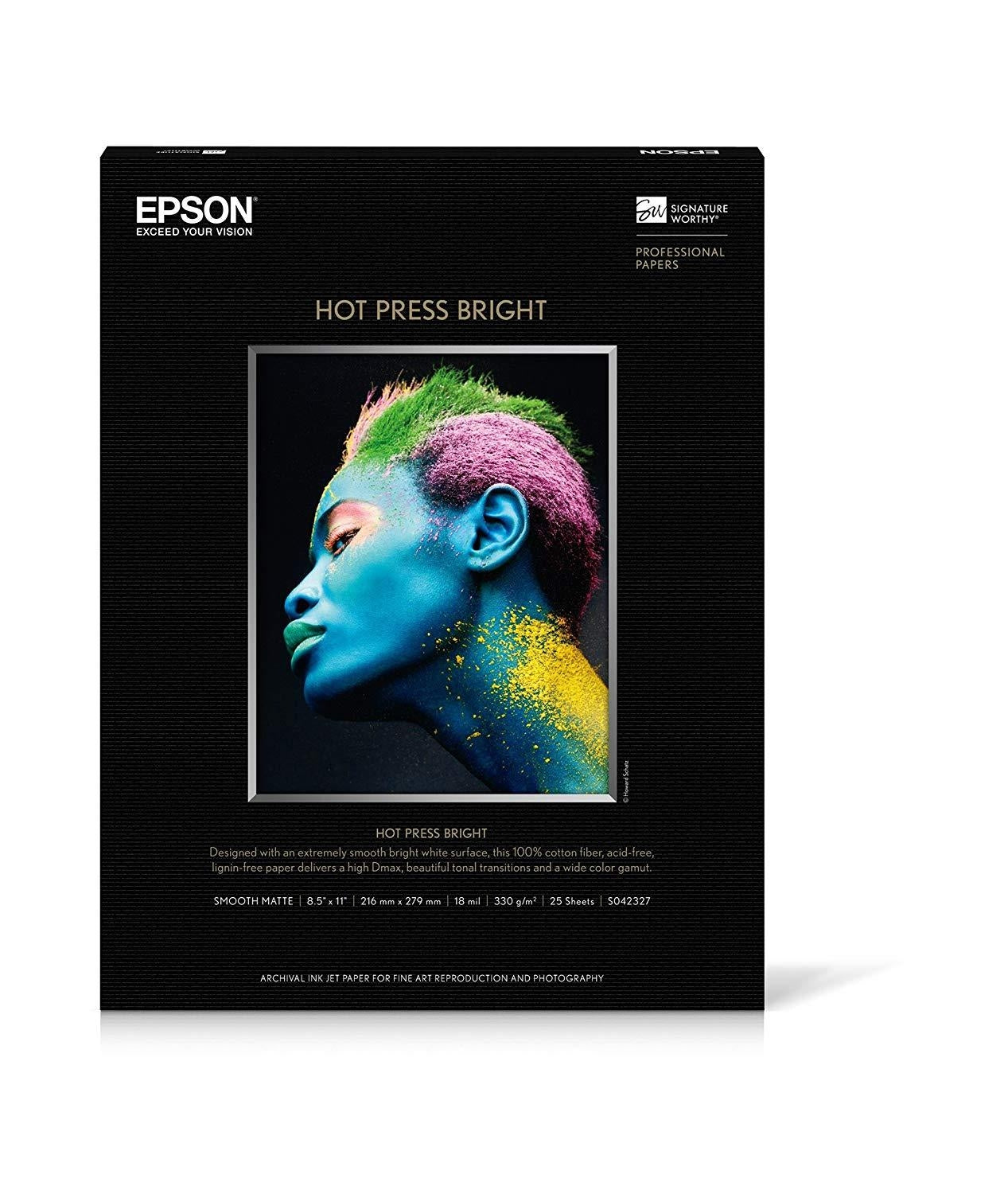 EPSON HOT PRESS BRIGHT 8.5X11 25 SHEETS (S042327) - V&L Canada