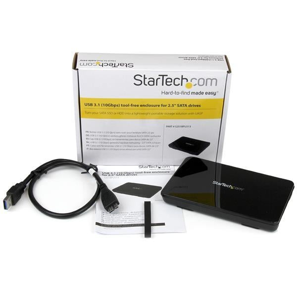StarTech USB 3.1 (10 Gbps) Tool-Free Enclosure for 2.5” SATA Drives (S251BPU313) - V&L Canada