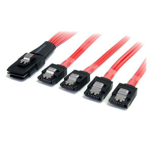 StarTech 50cm Serial Attached SCSI SAS Cable - SFF-8087 to 4x Latching SATA (SAS8087S450) - V&L Canada