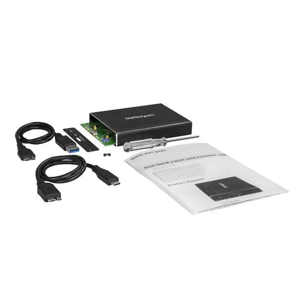 StarTech Dual-Slot Drive Enclosure for M.2 SATA SSDs - USB 3.1 (10Gbps) - RAID (SM22BU31C3R) - V&L Canada
