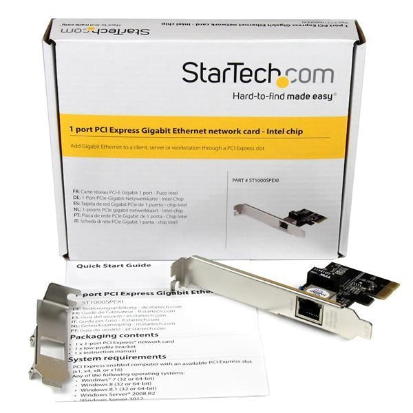 StarTech Network  1-Port PCI-Express Gigabit Ethernet Network Card Intel I210 NIC  Retail (ST1000SPEXI) - V&L Canada