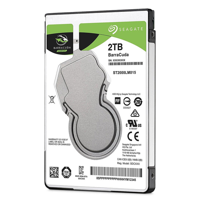 Seagate 2TB Barracuda Sata 6GB/s 128MB Cache 2.5-Inch 7mm Internal Hard Drive (ST2000LM015) 2.5 Internal Bare/OEM Drive - V&L Canada