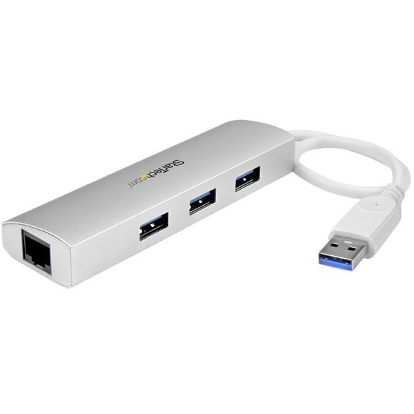 StarTech Accessory  3-Port Portable USB 3.0 Hub + Gigabit Ethernet Retail (ST3300G3UA) - V&L Canada
