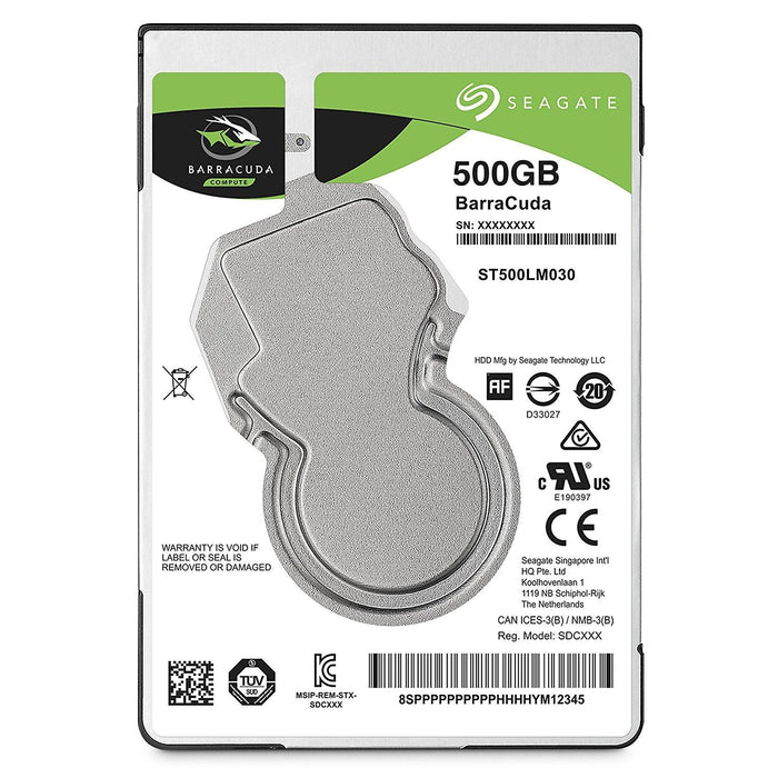 Seagate 500GB Barracuda Sata 6GB/s 128MB Cache 2.5-Inch 7mm Internal Hard Drive (ST500LM030) - V&L Canada