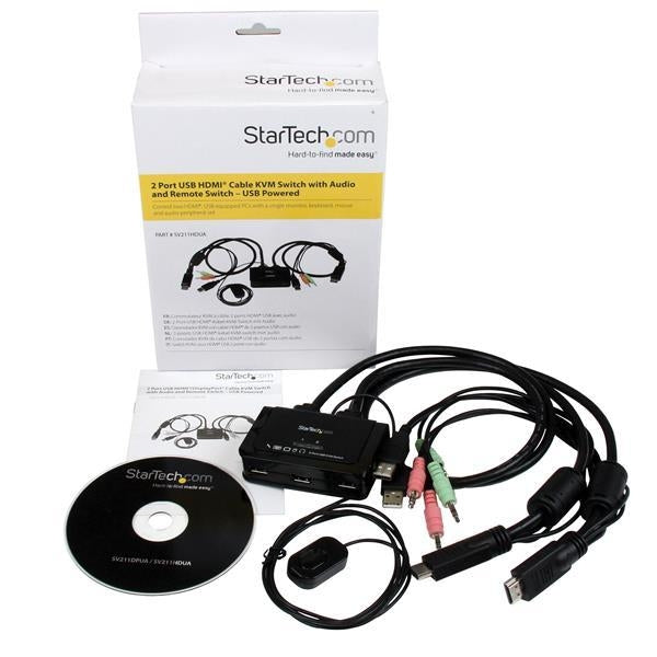 StarTech Cable  2Port USB HDMI Cable KVM Switch With Audio and Remote Switch Retail (SV211HDUA) - V&L Canada