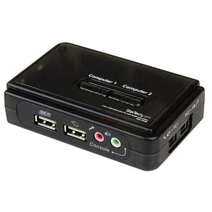 StarTech Network USB 2-Port USB KVM Switch Kit with Audio and Cables Black Retail (SV211KUSB) - V&L Canada
