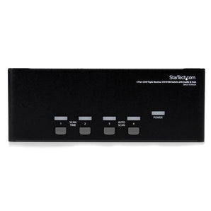 StarTech 4 Port Triple Monitor DVI USB KVM Switch with Audio &amp; USB 2.0 Hub (SV431TDVIUA) - V&L Canada