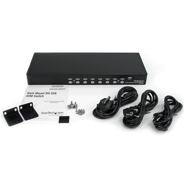 StarTech 8 Port 1U Rackmount DVI USB KVM Switch (SV831DVIU) - V&L Canada