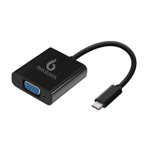 Phoenix USB Type-C to VGA adapter,  Thunderbolt 3 Port Compatible, for Lenovo Yoga, MacBook Pro, Dell XPS13, Google Chromebook Pixel and More