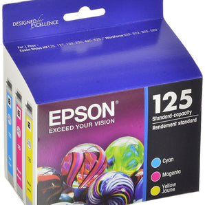 Epson 125, Color Ink Cartridges, C/M/Y 3-Pack (T125520) (T125520-S-K)