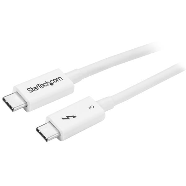 StarTech Thunderbolt 3 Cable - 40Gbps - 0.5m - White - Thunderbolt, USB, and DisplayPort Compatible (TBLT34MM50CW) - V&L Canada