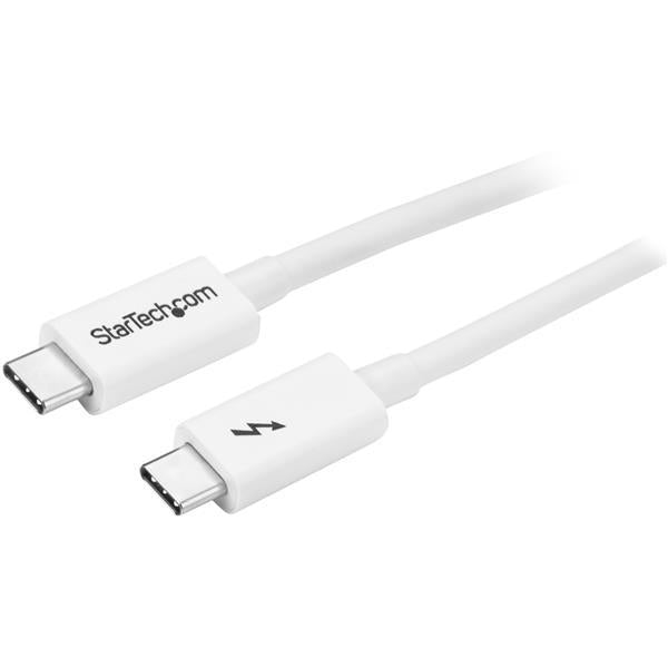 StarTech Thunderbolt 3 Cable - 20Gbps - 1m - White - Thunderbolt, USB, and DisplayPort Compatible (TBLT3MM1MW) - V&L Canada