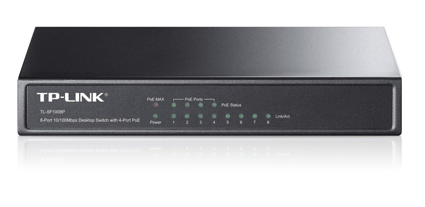 TP-Link TL-SF1008P 10/100Mbps 8-Port PoE Switch, 4 POE ports, IEEE 802.3af, 53W - V&L Canada