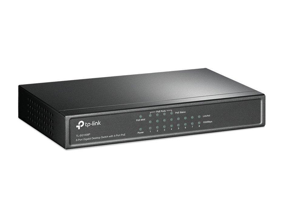 TP-Link TL-SG1008P 8-Port Giagbit PoE Switch, 4 POE ports, IEEE 802.3af, Max Output 53W - V&L Canada
