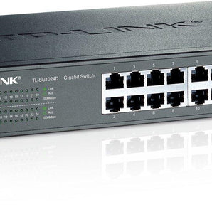 TP-LINK 24-Port Gigabit Desktop/Rackmount Switch Unmanaged network switch Gigabit Ethernet (10/100/1000) Grey (TL-SG1024D) - V&L Canada