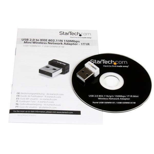 StarTech USB 150Mbps Mini Wireless N Network Adapter - 802.11n/g 1T1R USB WiFi Adapter - White (USB150WN1X1W) - V&L Canada