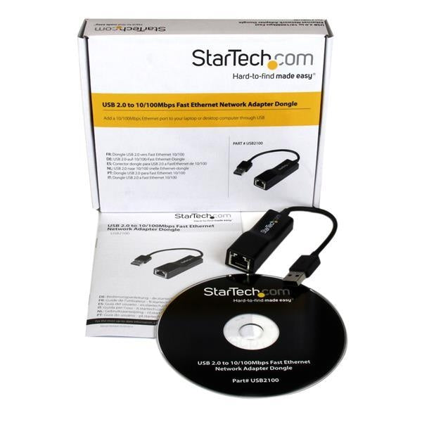 StarTech Accessory  USB 2.0 to 10/100 Mbps Ethernet Network Adapter Dongle Retail (USB2100) - V&L Canada