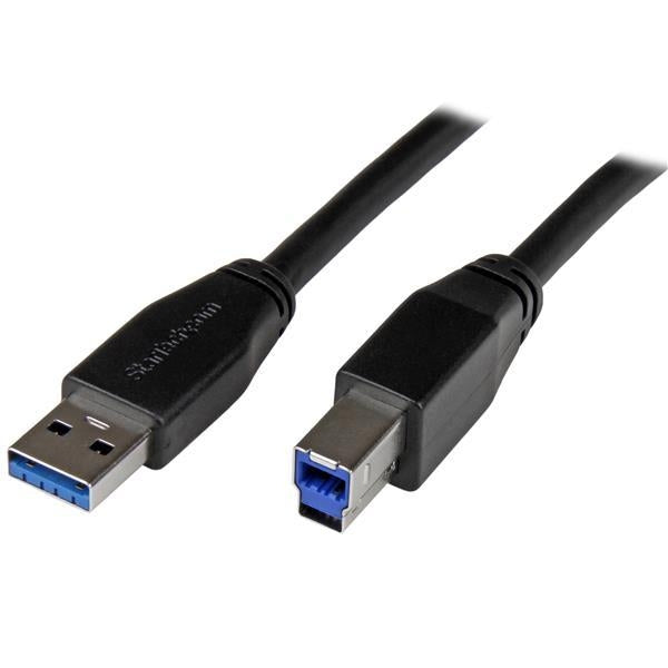 StarTech Active USB 3.0 USB-A to USB-B Cable - M/M - 5m (15ft) (USB3SAB5M) - V&L Canada