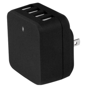 StarTech 4-Port USB Wall Charger - International Travel - 34W/6.8A - Black (USB4PACBK)