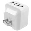 StarTech 4-Port USB Wall Charger - International Travel - 34W/6.8A - White (USB4PACWH)