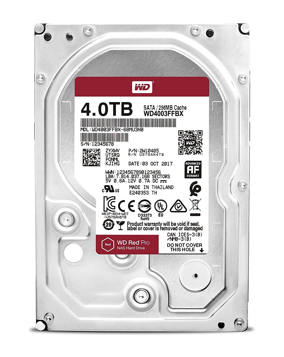 Western Digital RED PRO 4 TB HDD 4000GB Serial ATA III internal hard drive (WD4003FFBX) - V&L Canada