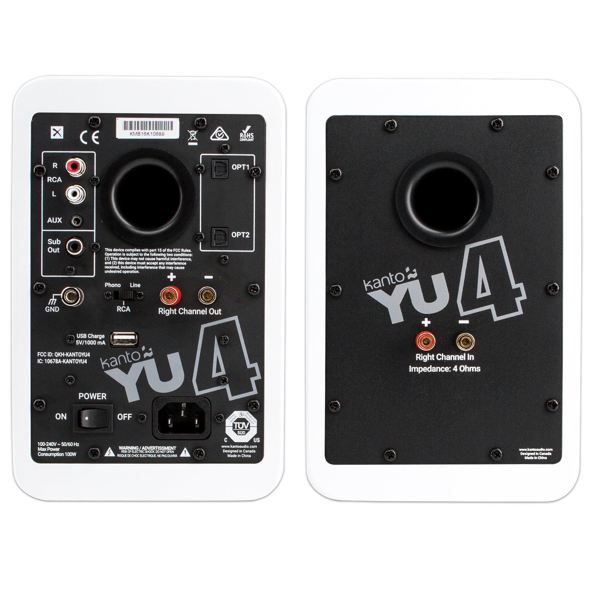 Kanto YU4 Powered Speakers with Bluetooth® and Phono Preamp - V&L Canada