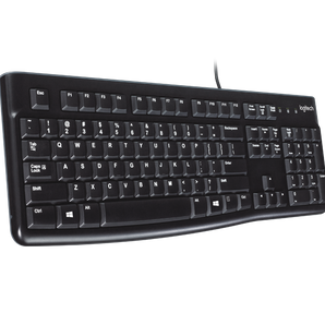 Logitech K120 Slim Corded Keyboard - USB Interface - English - Black - V&L Canada