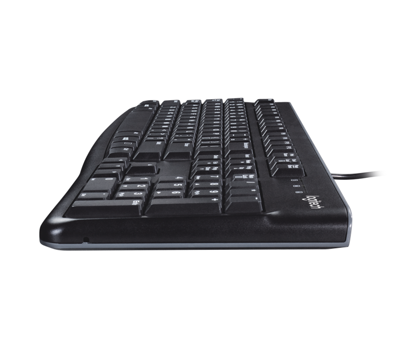 Logitech K120 Slim Corded Keyboard - USB Interface - English - Black - V&L Canada