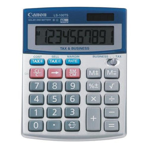 Canon LS-100TS 10 Digit Desktop Calculator, LCD Display, Battery/Solar Powered (5936A003)